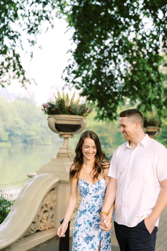 Central Park Engagement Photos at Bow Bridge