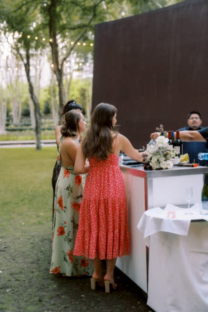 Nasher Sculpture Center Wedding Cocktail hour bar